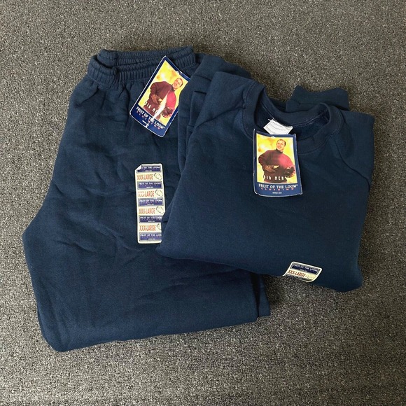 Vtg Fruit of Loom Men's 3XL Sweatpants Sweatshirt Lot‎ Blue Activewear 1997 NWT - Picture 1 of 6